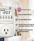 Electricity Usage Monitor With Big LCD Display Four Settings For Day Week Month And Year Power Tracking Easy Readout