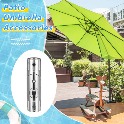2 Pack Patio Umbrella Pole Replacement Parts for 1.5 Inch Diameter Poles with metal tilt adjustment mechanism on patio