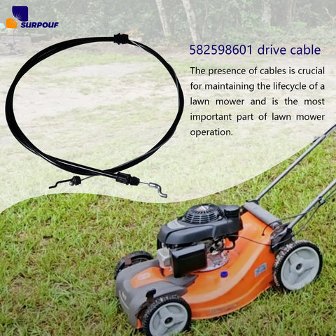 Drive Cable Replacement For Husqvarna L221A L221AK Lawn Mower shown above grass field with cable and mower details