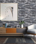 Living room with Grey Faux Brick Peel And Stick Wallpaper Dope Look Self Adhesive Removable For Kitchen Bedroom Living Room Decor 17.7 By 393.7 Inches Covers 48.5 Sq Ft Easy Peel And Stick No Mess No Glue Needed Modern Vintage Brick Look, featuring modern decor and furniture