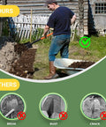 Person using Handy Small Garden Shovel For Digging And Planting With 43 Inch Metal Handle Square Trench Spade outdoors