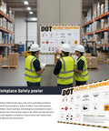 Hazmat Markings Poster With 49 CFR 172 Labeling Guide For Safe Shipping, Storage, And HazMat Training Reference Chart in warehouse