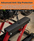 Beefy 1500 Lbs Hydraulic Motorcycle Lift Jack With Anti-Slip Surface and Red Frame for Dirt Bikes UTVs In Garage