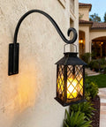 Heavy Duty Plant Hanger Bracket 16 Inch Black Outdoor Hand Forged Metal Hanging Bracket With 80 Lbs Capacity For Plants And Bird Feeders Built To Last Rock Solid Stable Weatherproof And Rust Resistant supporting lantern on wall