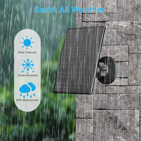 2 Pack Outdoor Solar Panel For Security Cameras With USB And USB C Charger IP65 Waterproof 360 Degree Adjustable Mount