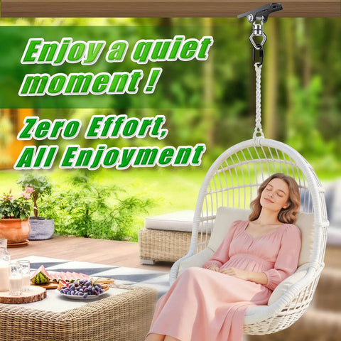 Ultra Smooth 360 Degree Swivel Swing Hanger With Ball Bearing Ceiling Mount for white hanging chair on wood beam