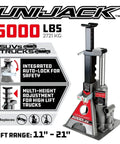 3 Ton Bottle Jack And Jack Stands In One Car Lift For SUVs And Trucks Heavy Duty Unijack With Wide Base 6000 Pound Capacity
