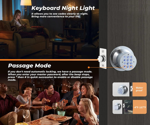 Keyless Electronic Door Knob With Backlit Keypad No Key Hassle Fast 3 Second Auto Lock Battery Backup Easy Install Zinc Entry Lock Set Great For Home Office Or Hotel 2 Pack