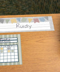 Classroom Cottage Flat Name Plates, 36 Pack, 11.5 x 3.5 Inches, student label on desk with name and reading chart