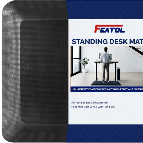 Ultra Thick Anti Fatigue Floor Mat For Standing Desks All Day Comfy 0.9 Inch Memory Foam Ergonomic Mat For Home And Office 20 By 32 Inches Black Keeps Your Feet Knees And Back Feeling Great