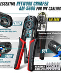 Seven In One Pro Grade Ethernet Crimping Tool Kit For RJ45 RJ11 Network Cabling Cat6 Cat5e Cat5 Connectors image showing crimping tool and blade
