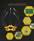 Five Arm Third Hand Soldering Stand With Adjustable Gooseneck Arms Non Slip Steel Weighted Base PCB Holder for diverse applications.