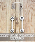 6 Pack Sliding Door Lock Set 2 Inch Drop In Loop Latch installed on wooden door for added security
