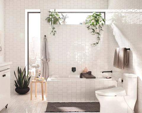 Modern bathroom with Genta LX Modern Single Robe Hook And Towel Hanger In Matte Black For Kitchen Or Bathroom, Dope Wall Mount.