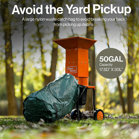 Beast Of A Leaf Mulcher Shredder With 15 Amp Motor 120 Volt Power Three 11 Inch Blades for Leaves Grass and Yard Clippings Hose Attached