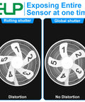 Comparison of rolling shutter distortion and global shutter no distortion for High Speed Wide Angle Global Shutter USB Camera Module.