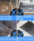 Silicone Sink Protector Mat For Kitchen Sinks 12 To 30 Inch Non Slip Raised Feet Gray Keeps Dishes Safe Illustrated Comparison