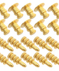 Hidden Shelf Support Bracket Set With Zinc Alloy Dowel Pin Connectors For Cabinet And Bookcase Installation shown in gold finish