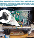 Hot Tub Spa Pressure Switch Replacement For 73995 Caldera Solana Hot Spring Fits Spa Heater And Fixes Stop Heating Problems At A Fraction Of The Cost Easy Install Today, black threaded spa heater pressure switch shown on hot tub control board
