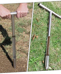 Stainless Steel Soil Sampler Probe With T Handle For Lawn Garden And Farm Use Heavy Duty Pro Grade Core Sampling Tool in action