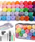 Beginner Friendly 45 Colors Needle Felting Kit with Tools, Needles, Eyes, Scissors, Storage Bag, Box for DIY Handcraft Projects