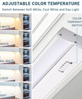Image showing Under Cabinet LED Light Bar 24 Inch 18W 5CCT Color Selectable 2700K 3000K 4000K 5000K 6000K with color temperature settings.