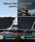 Rock Solid 10KW Off Grid Solar Kit With Split Phase Inverter 5310W PV Panels And 20Kwh Battery Bank showing snow and wind load resistance.
