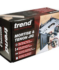 Dead On Mortise And Tenon Jig For Plunge Routers boxed view showcasing adjustable templates for precise woodworking.