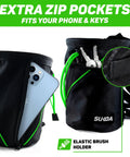 Chalk Bag For Rock Climbing And Multi Purpose Training Gear With Quick Clip Belt And Dual Zip Pockets for phone and keys