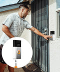 Man installing video doorbell with 40 Pieces Doorbell Screws Replacement Kit With T6 And T15 Security Screws for Video Doorbell 3 and Pro.
