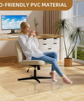 Clear Chair Mat For Hard Floors 48 Inch By 60 Inch Protects Hardwood Tile And Wood Floors From Rolling Office Chairs Under Desk For Home Office And Gaming Setups shown in a home office under a chair.