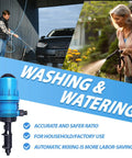 Fertilizer Injector For Drip Irrigation Three Quarter Inch NPT With Adjustable 0.4 To 4 Percent Water Powered Dosing Pump Chemical Injector With Garden And Cleaning Use Illustration