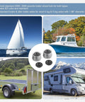 Trailer Axle Dust Cap Cup Grease Cover Hub Kit With 2 Rubber Plugs 1.98 Inch Diameter for Campers RVs Boats Wheels Bearings