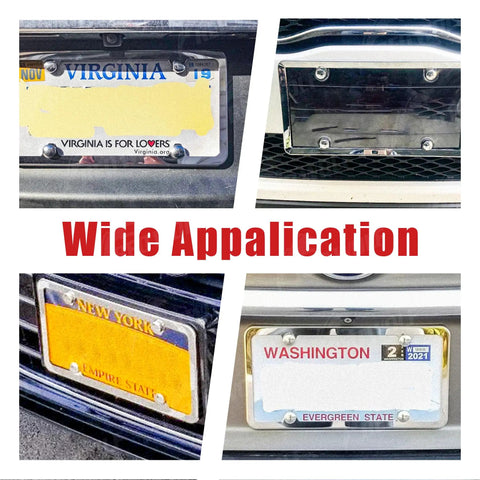 Various car license plates in stainless steel license plate frame 4 hole mirror polish silver tag cover kit, wide application