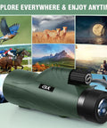 12x56 High Power Monocular Telescope For Adults With Smartphone Adapter Tripod Travel Bag Great For Bird Watching Hunting Hiking