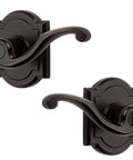 Interior Privacy Door Handle Lever for Bedroom and Bathroom, Reversible, Keyless Lock, Venetian Bronze Finish, Easy DIY Install