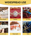 Widespread use of 30A Jewelry Spot Welder for glasses repair, jewelry, tin toys, arts and crafts, false teeth, and wire.
