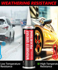 2 Pack Polyurethane Windshield Adhesive Sealant Black for Beast Bond Strength, Quick Curing, Weather Resistant Automotive Glass Glue with cars in snow and sun, 310ml