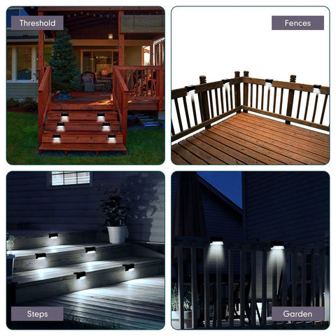 36 Pack Solar Deck Lights Outdoor Step Lights Wireless Waterproof LED Stair Lights for steps, fences, and garden at night