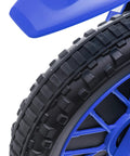 Close-up of treaded tire on 12V Kids Motorcycle With Treaded Tires And Soft Start For Smooth Rides 5 Mph Top Speed Ride On Bike