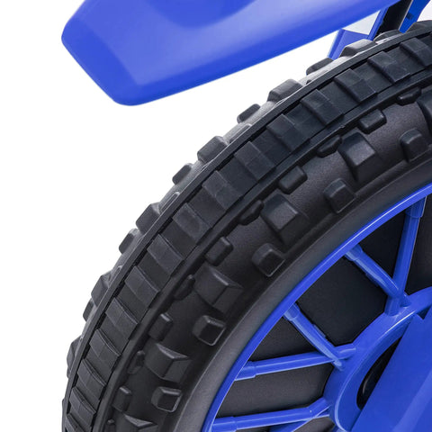 Close-up of treaded tire on 12V Kids Motorcycle With Treaded Tires And Soft Start For Smooth Rides 5 Mph Top Speed Ride On Bike