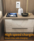 Dual USB Wall Outlet Charger 24W 4.8A Fast Charge Receptacle installed beside bed charging phone and tablet