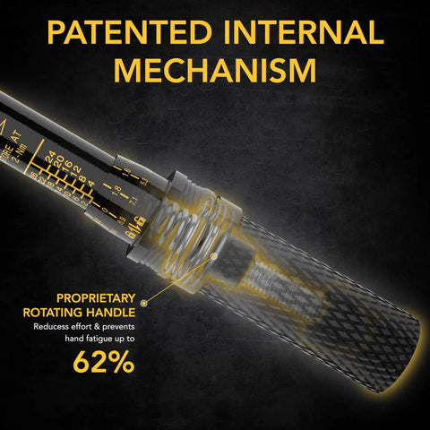 Close-up of Bike Torque Wrench Set 1/4-Inch Drive, 15-Piece Kit with Patented Internal Mechanism and rotating handle.