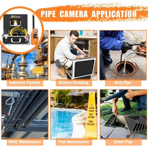 Badass Sewer Camera With Locator And 512Hz Sonde Transceiver, IP68 waterproof tool in plumbing and maintenance applications.