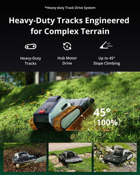 One Plus Robotic Lawn Mower With Wire Free RTK And Vision Navigation, 1.73 Acre Daily Coverage, Handles 45 Degree Slopes
