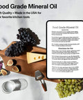 Food Grade Mineral Oil for Wood Cutting Boards, Countertops, and Butcher Blocks, Odorless and Tasteless Lubricant Bottle