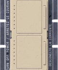 Front view of Dual Digital Dimmer Switch For Incandescent Lighting, 300W Single Pole, white finish, Lutron brand, wall plate removed.