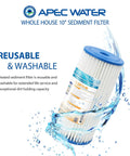 CB1 SED20 BB Whole House Sediment Water Filter System For Home Use 20 Inch 30 Micron Pleated Cartridge Reusable Filter