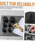Outanaya 6pcs Heavy Duty Conical Shaft Protector Caps For Grip-O-Matic Pullers Machine Spindle Axle Guard on steel surface.