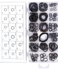 225 Piece C Clip Circlip Snap Ring Retaining Fastener Set For Machinery Vehicles Automotive And Industrial Use Durable Rubber Alloy Steel Black 6mm To 32mm Open End Design For Easy Snap In And Secure Fit Workhorse Kit in plastic case with 13 compartments